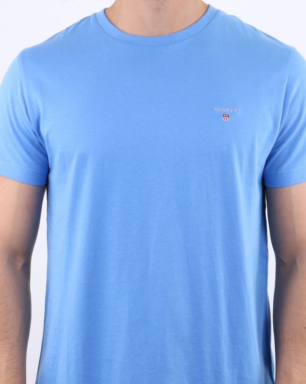 Gant Solid Crew Neck T Shirt Light Blue
