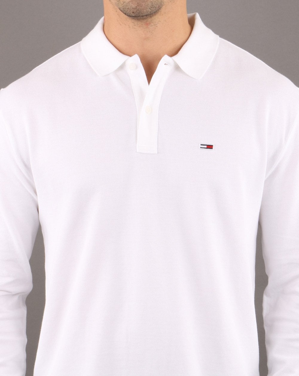 Tommy Hilfiger Long Sleeve Polo Shirt Classic White