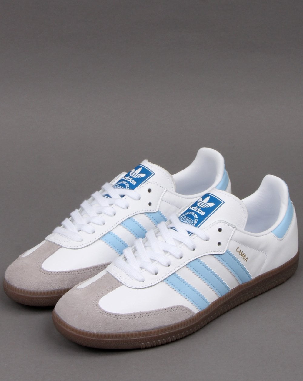 Adidas Samba Og Trainers White/Sky Blue