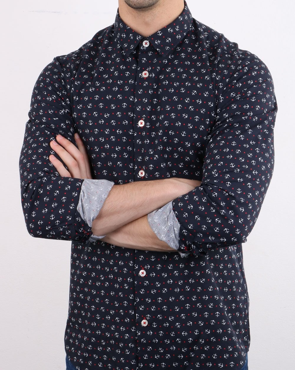 Benetton Long Sleeve Shirt Navy