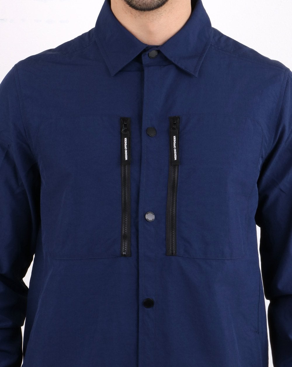 Weekend Offender Zip Pocket Overshirt Navy