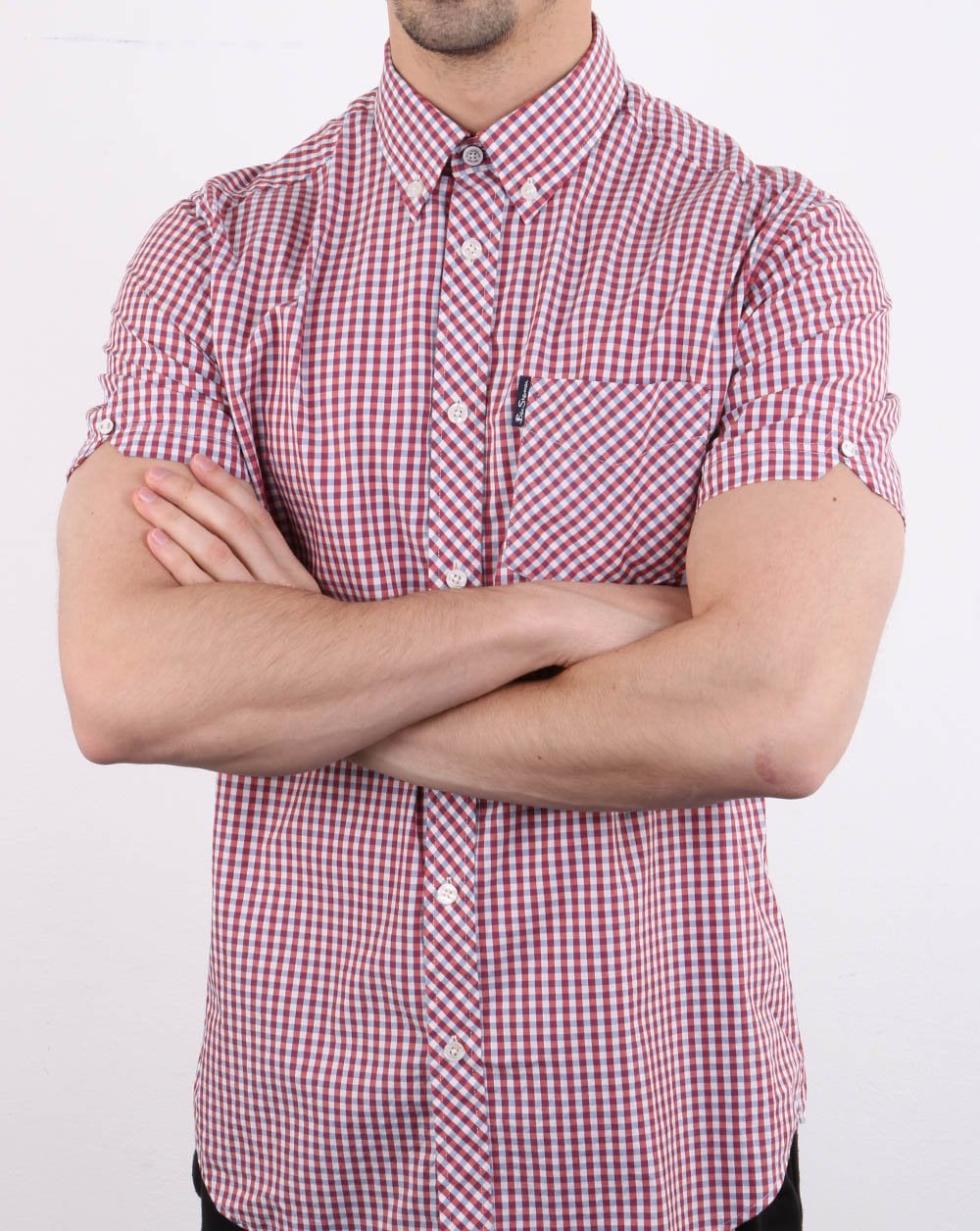 Ben Sherman Gingham Short Sleeve Shirt Red
