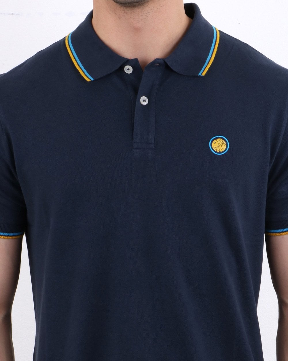 Pretty Green Barton Polo Shirt Navy/Yellow