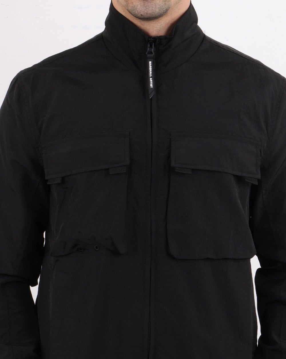 Marshall Artist Garment Dyed Parachute Overshirt Black