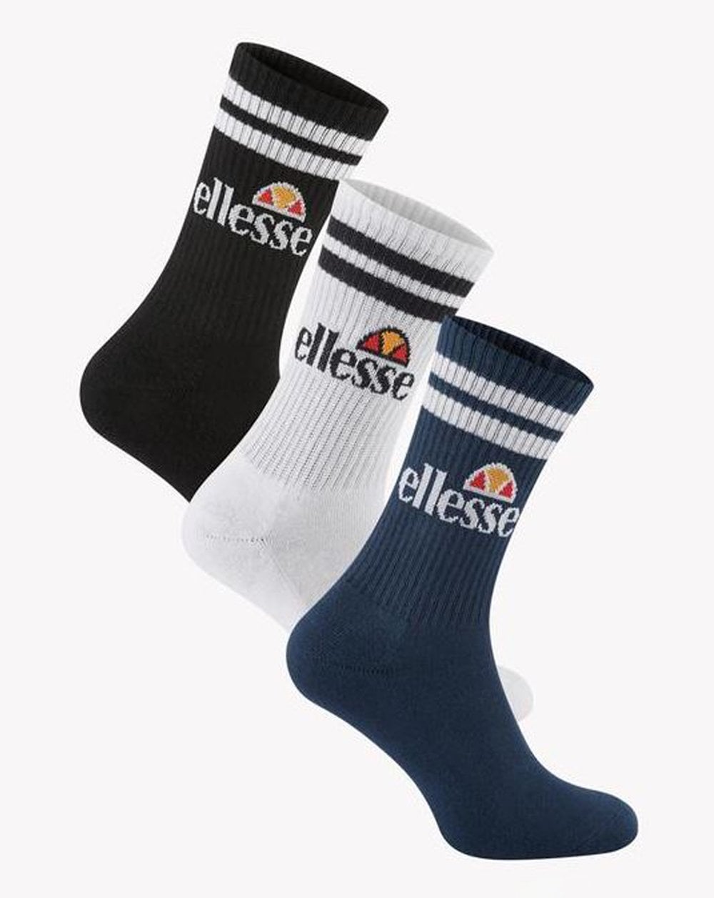 Ellesse Pullo 3 Pack Socks Navy/White/Black