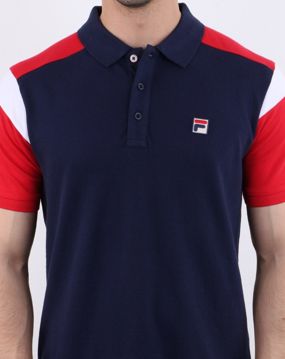 Fila Vintage Narco Polo Shirt Navy/Red/White