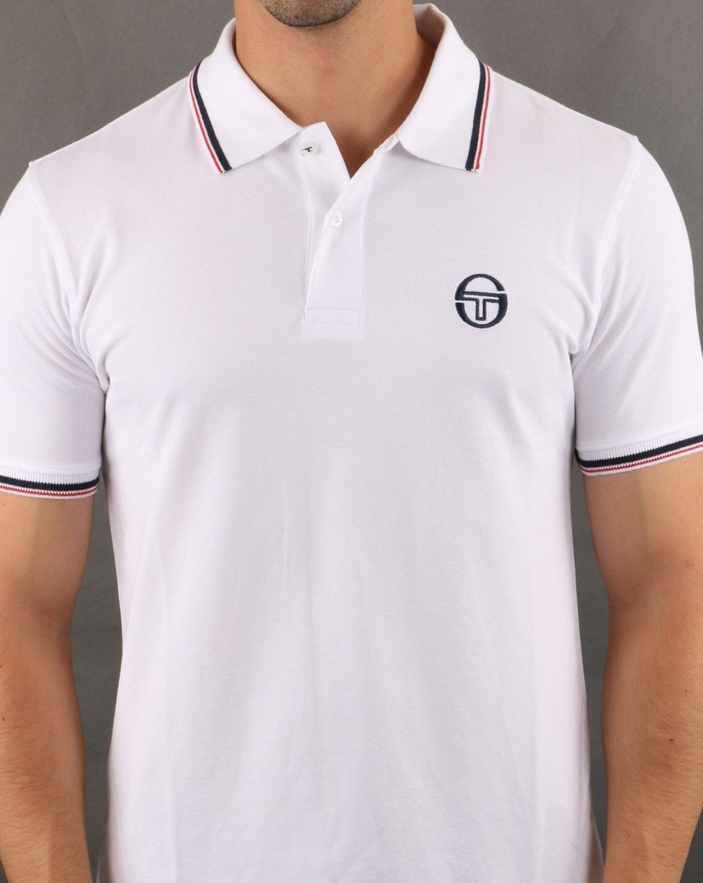 Sergio Tacchini Tipped Polo Shirt White/Red