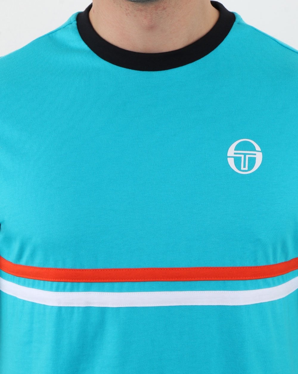 Sergio Tacchini Two Stripe T Shirt Bluebird