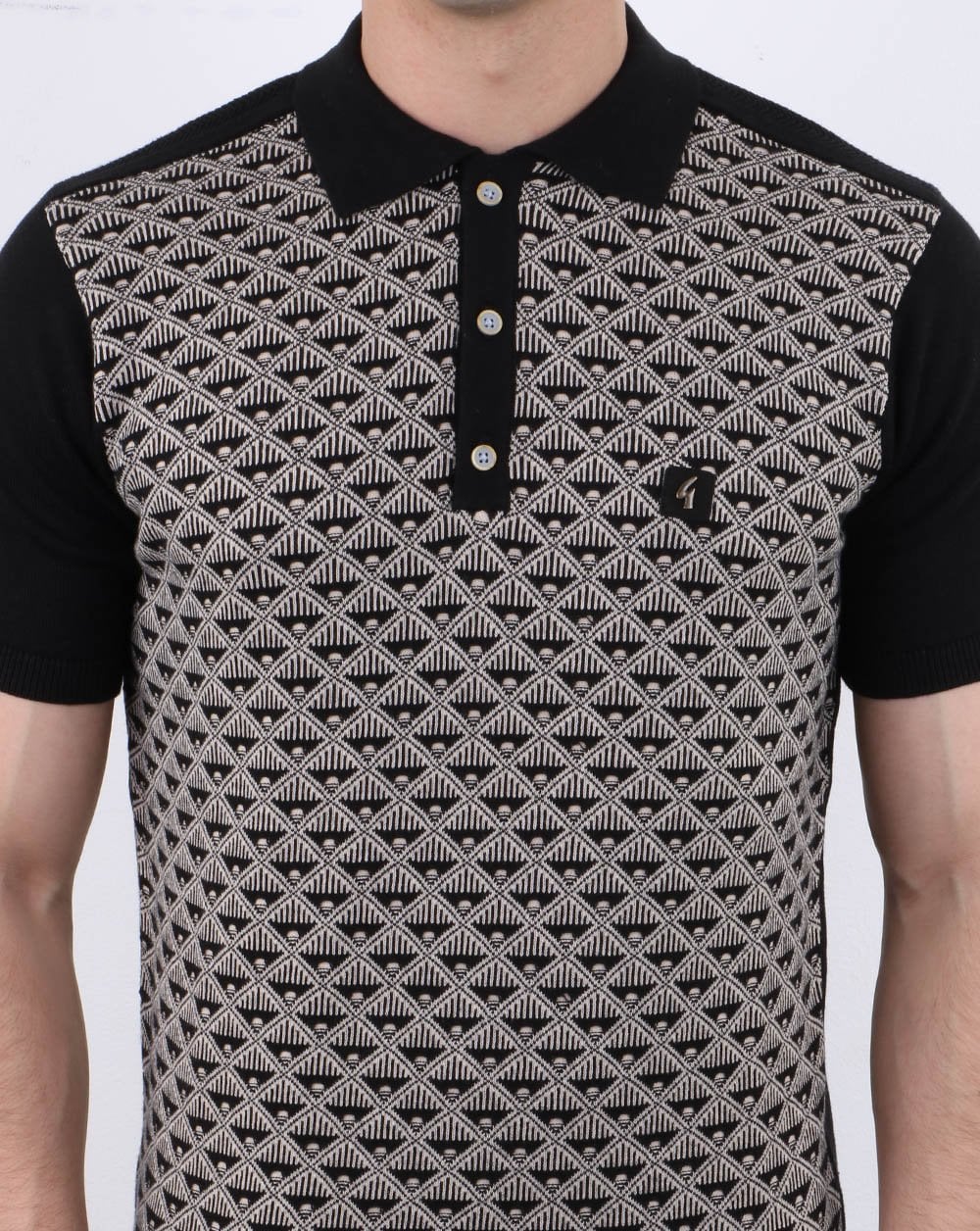 Gabicci Vintage Sunrise Polo Shirt Black