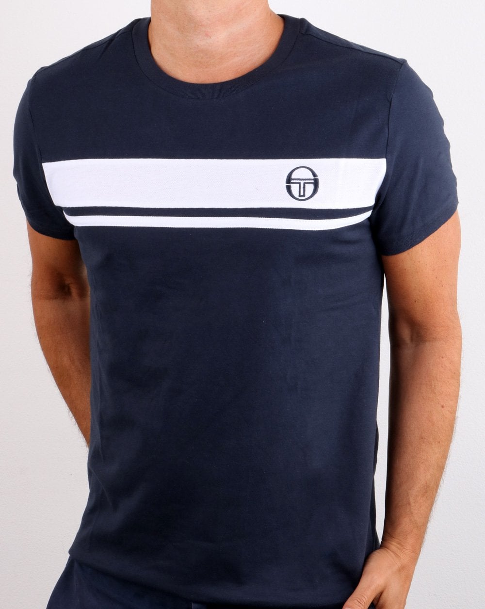 Sergio Tacchini Masters T Shirt Navy/White
