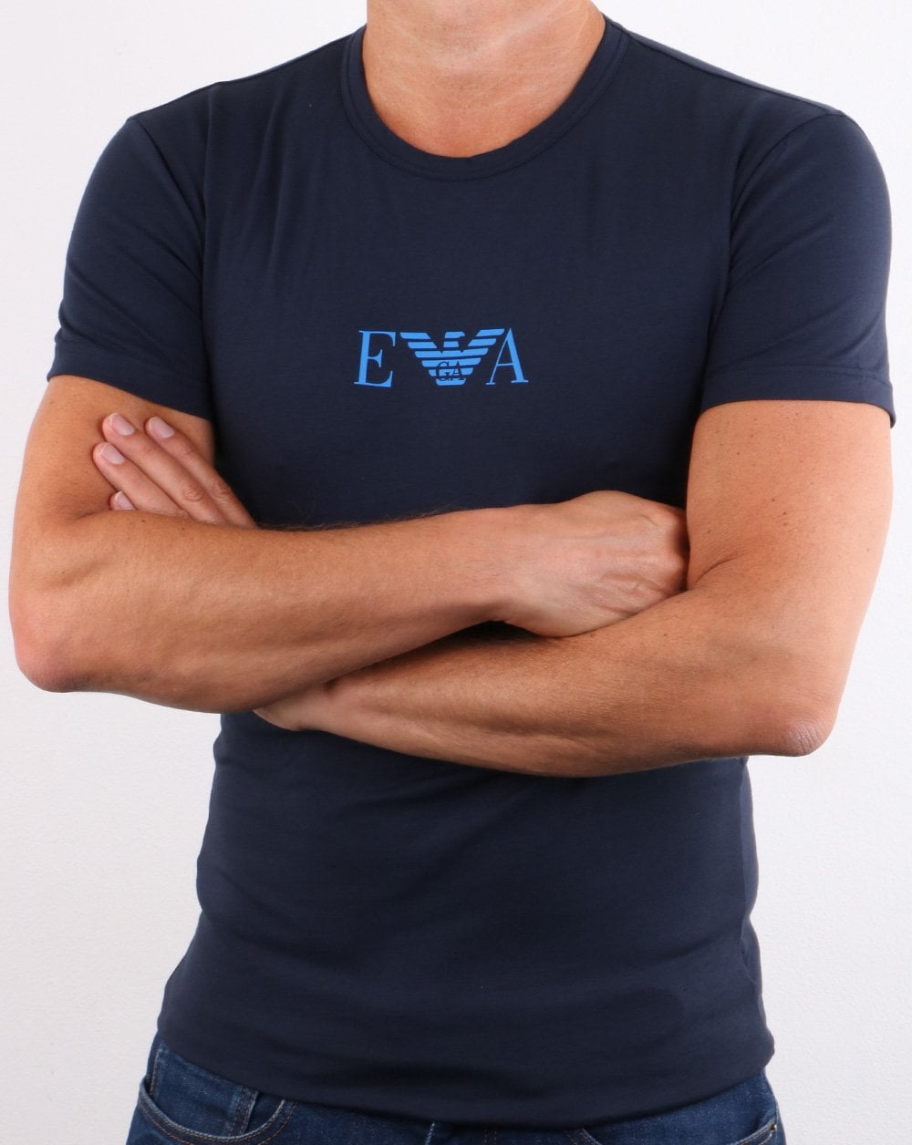 Emporio Armani Monogram Loungewear Logo T-shirt Navy