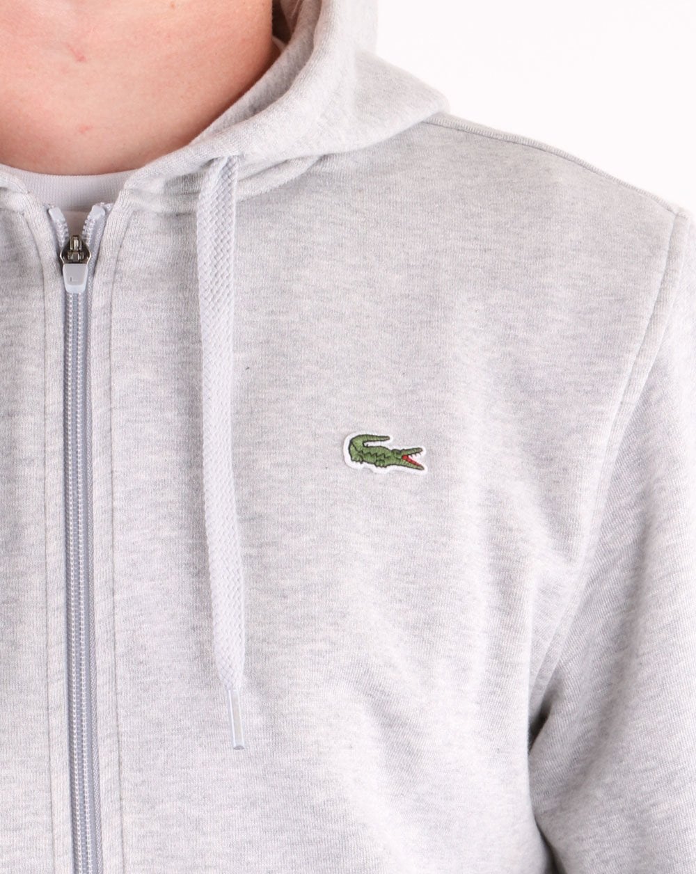Lacoste Full Zip Hoodie Grey