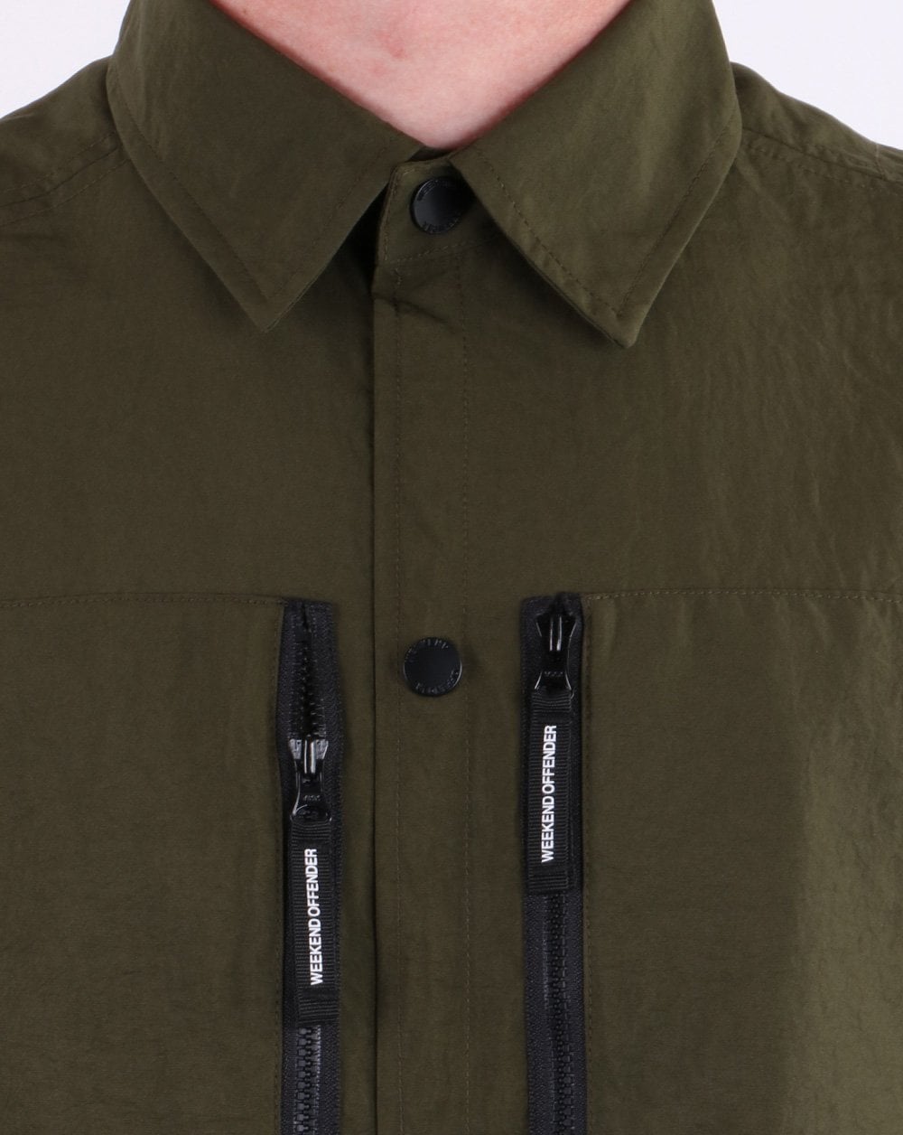 Weekend Offender Zip Pocket Overshirt Deep Forest