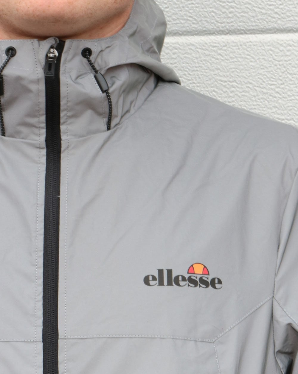 Ellesse Zip Up Reflective Jacket Silver Grey