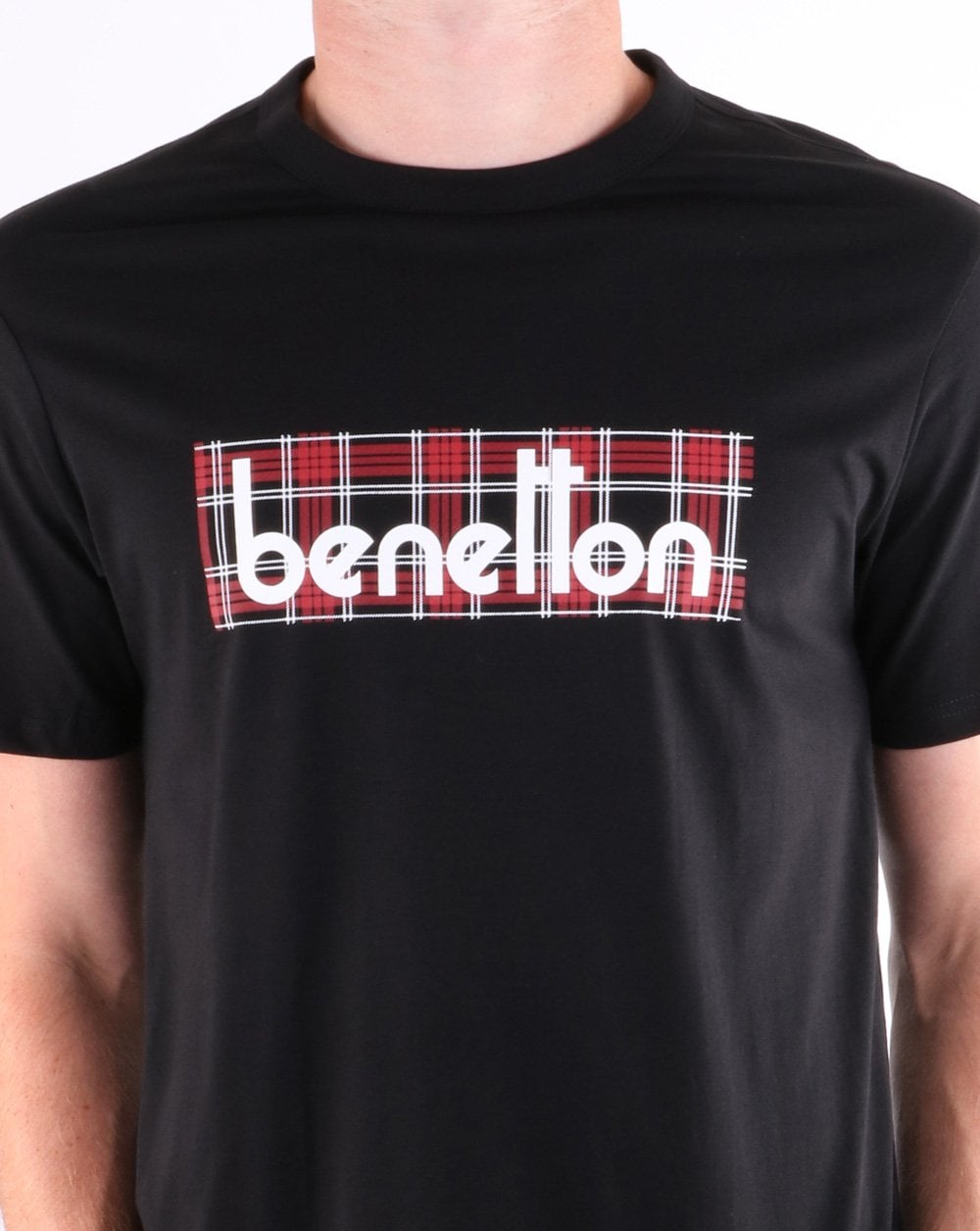 Benetton Box Logo T Shirt Black