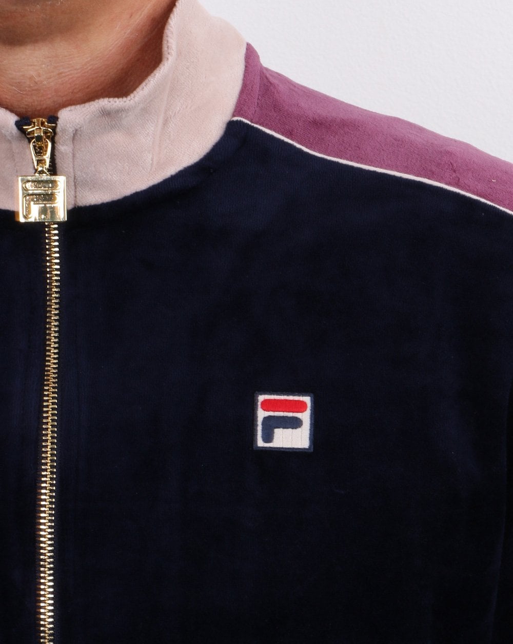 Fila Vintage Velour Track Top Navy/soft purple