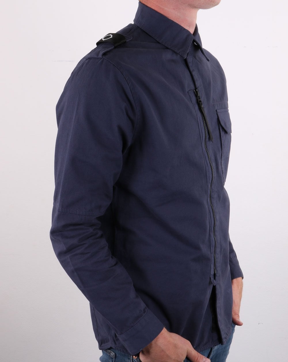 MA.Strum Zip Front Overshirt True Navy