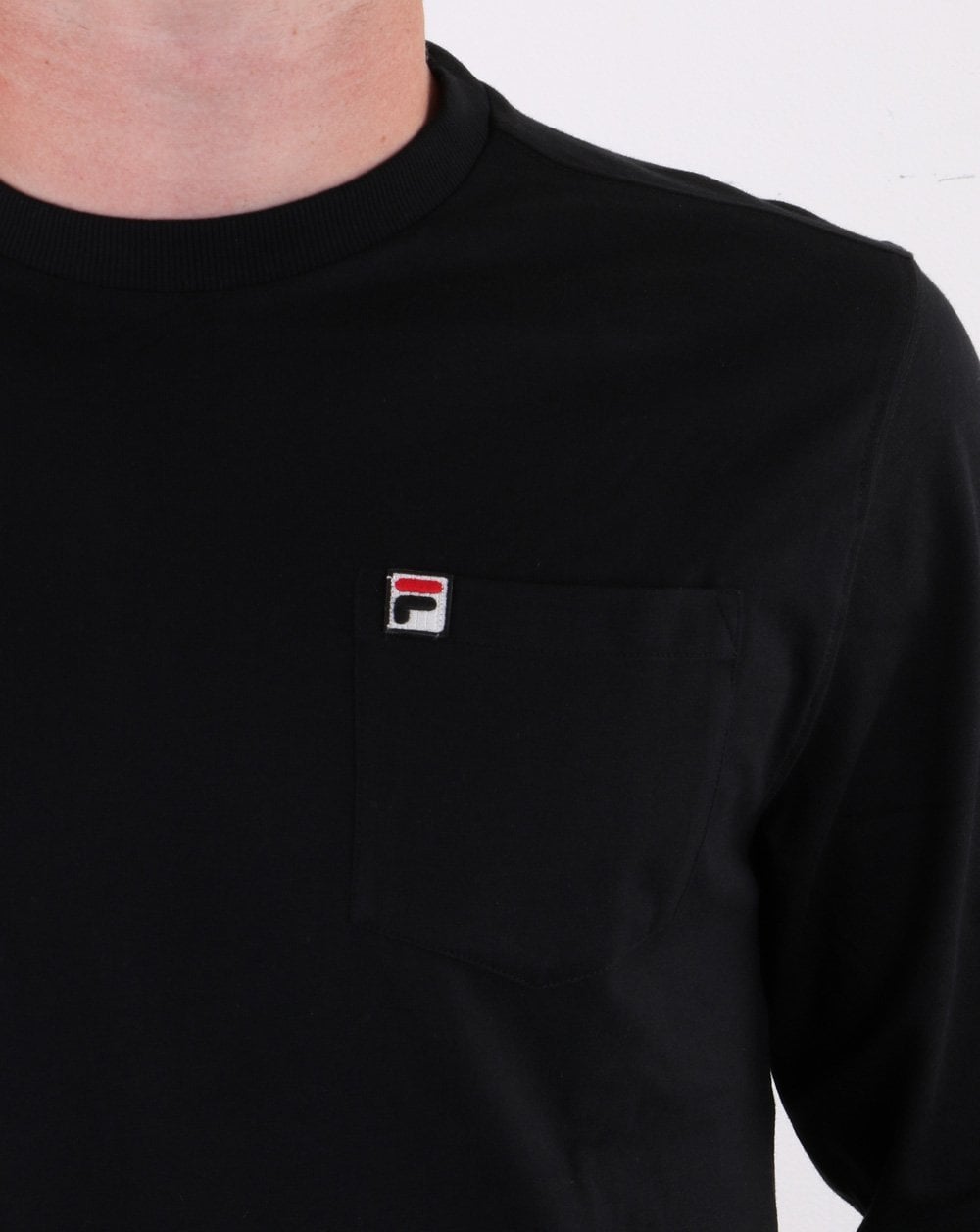 Fila Vintage Long Sleeve Pocket T Shirt Black