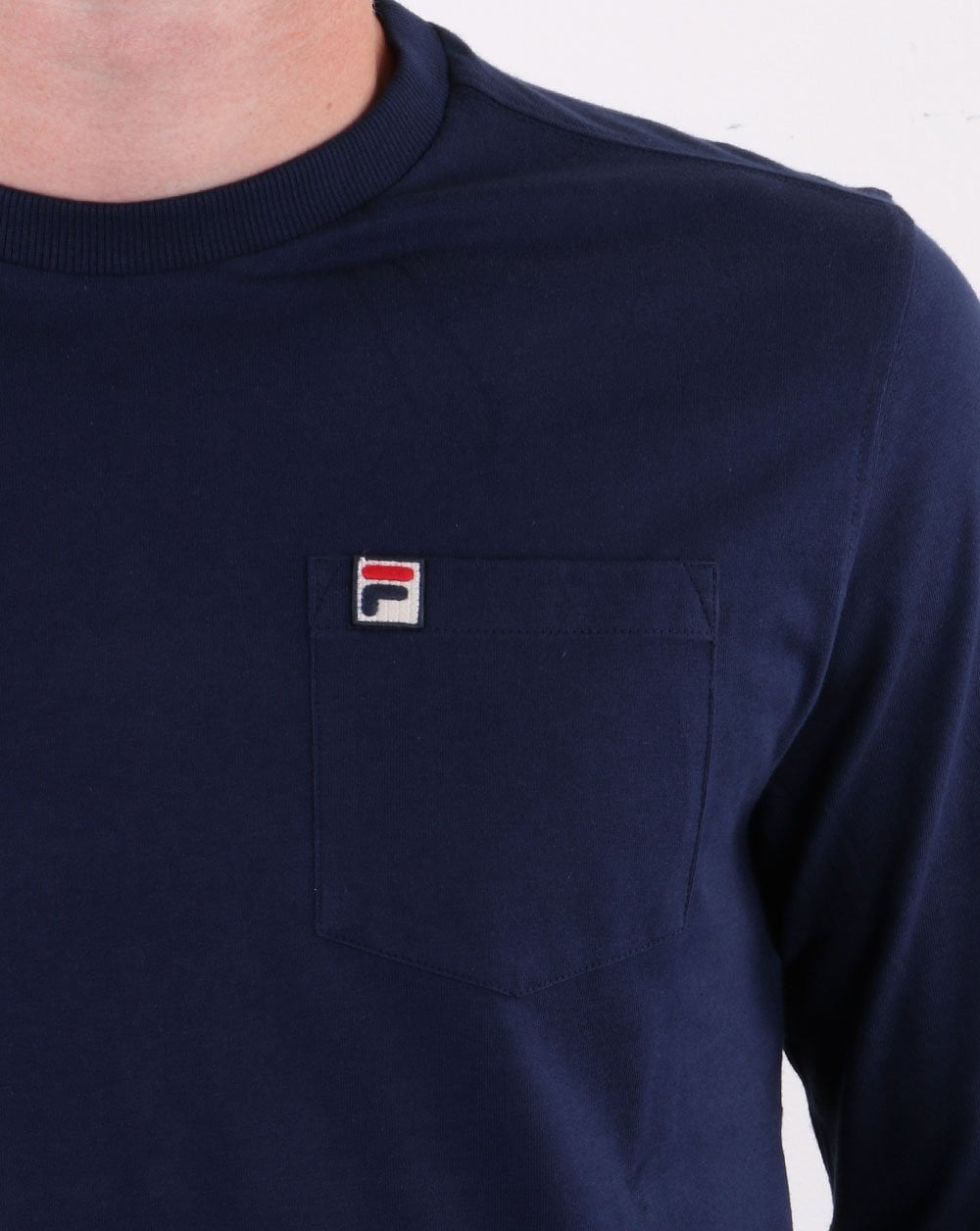 Fila Vintage Long Sleeve Pocket T Shirt Navy