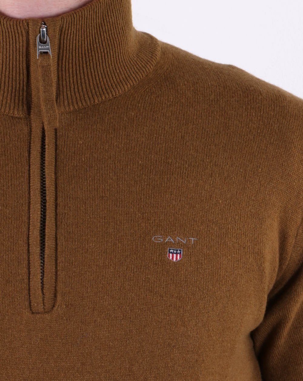 Gant Lambswool Half Zip Butternut