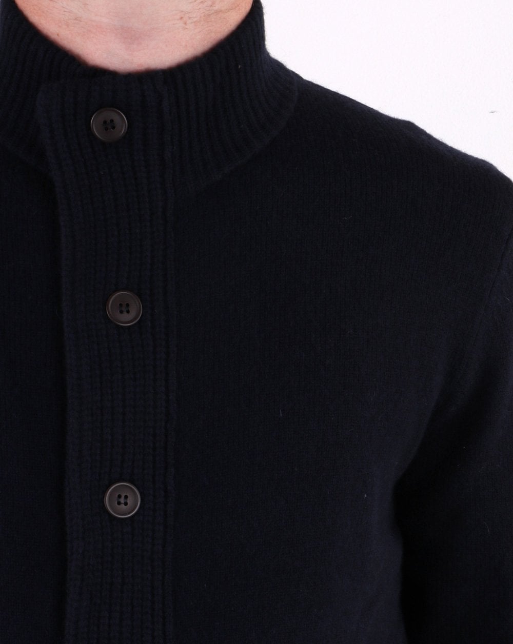Barbour Patch Zip Button Knit Navy