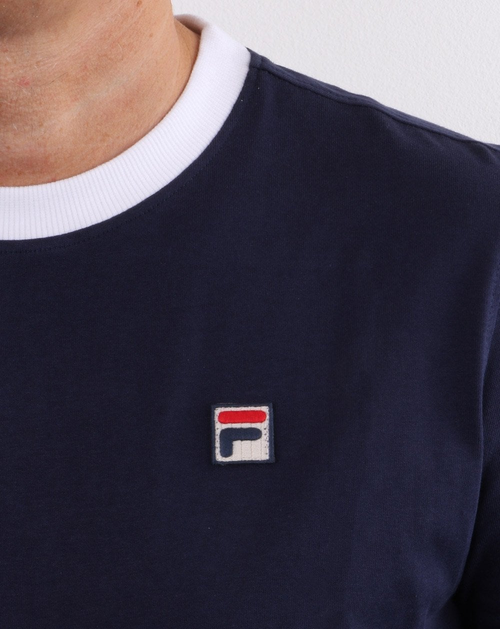 Fila Vintage Long Sleeve Ringer T Shirt Navy