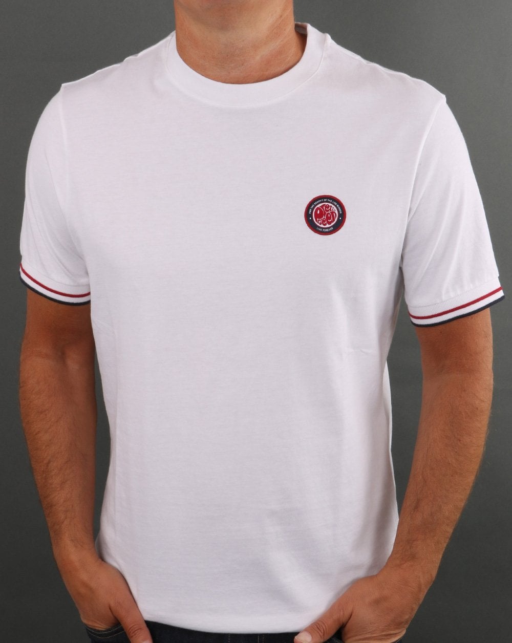 Pretty Green Likeminded Tipped T-shirt White