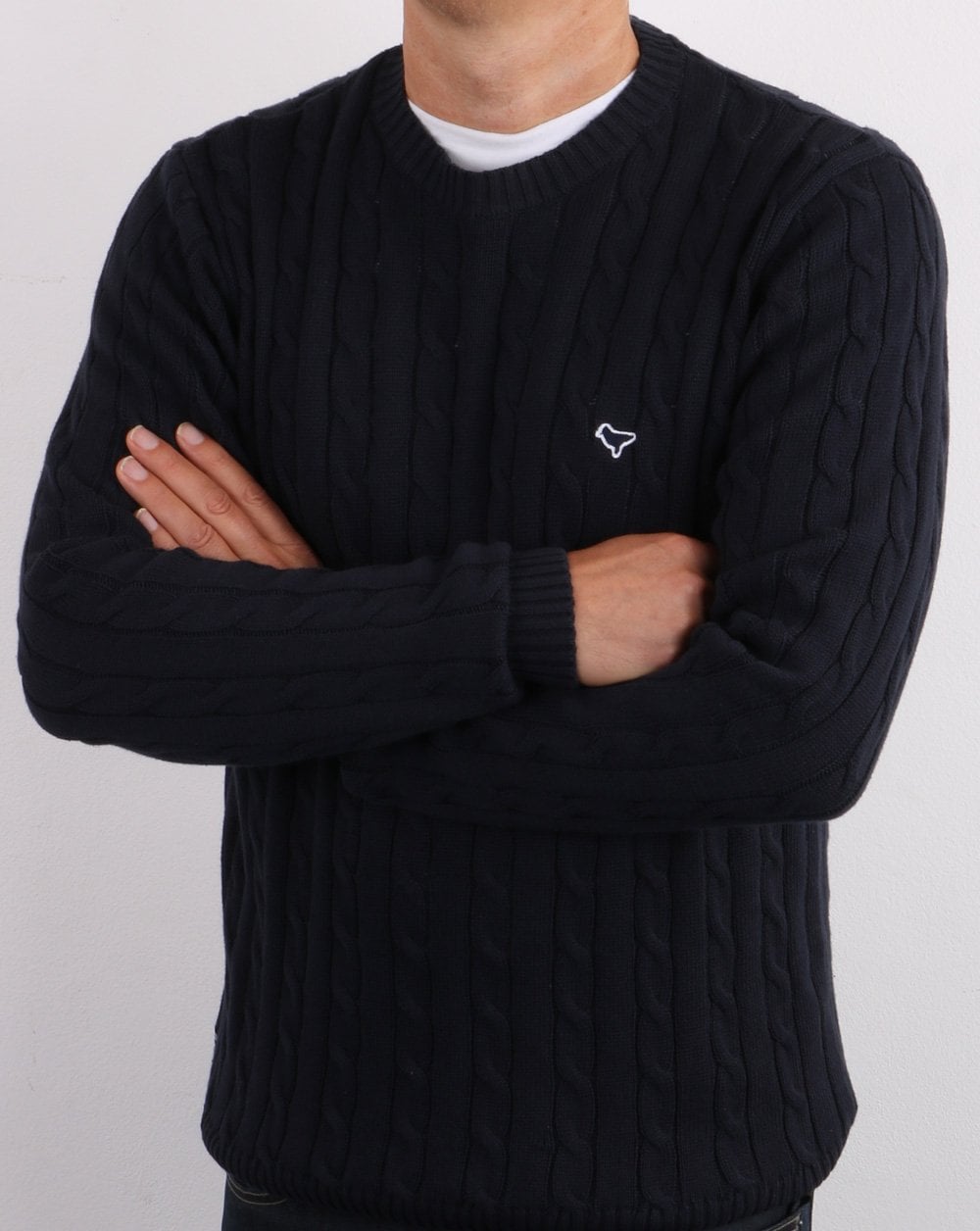 Weekend Offender Cable Knit Navy