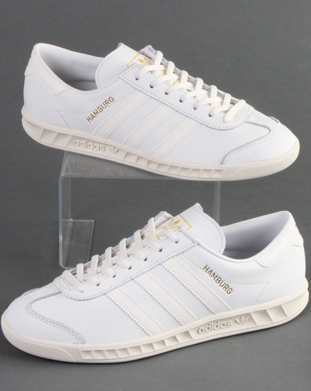 Adidas Hamburg Leather Trainers Vintage White