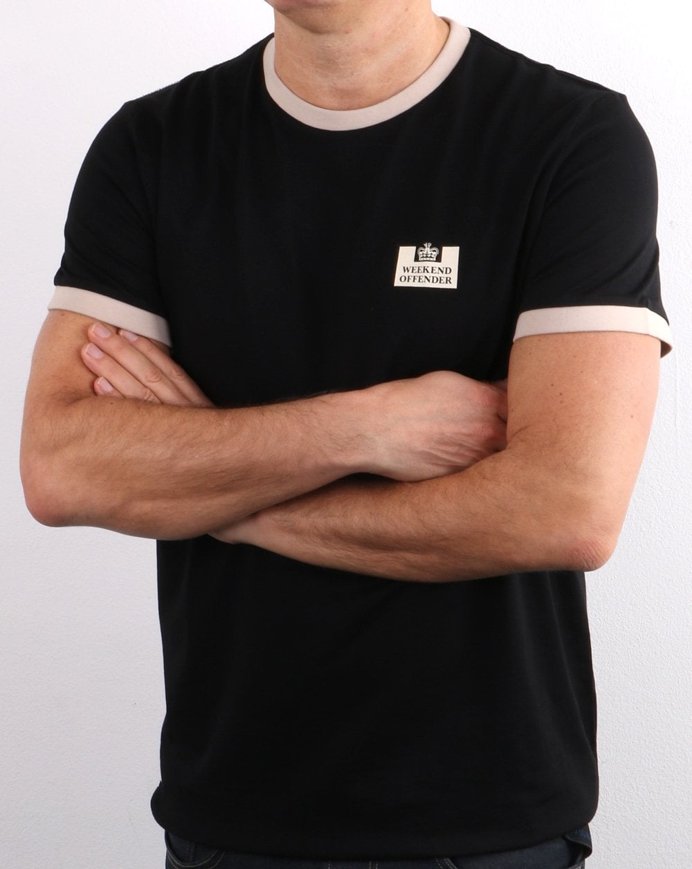 Weekend Offender Ringer Tee Black/stone