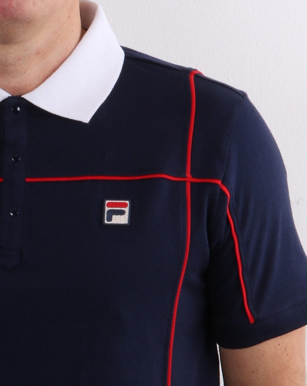 Fila Vintage Terrinda Polo Shirt Navy/white