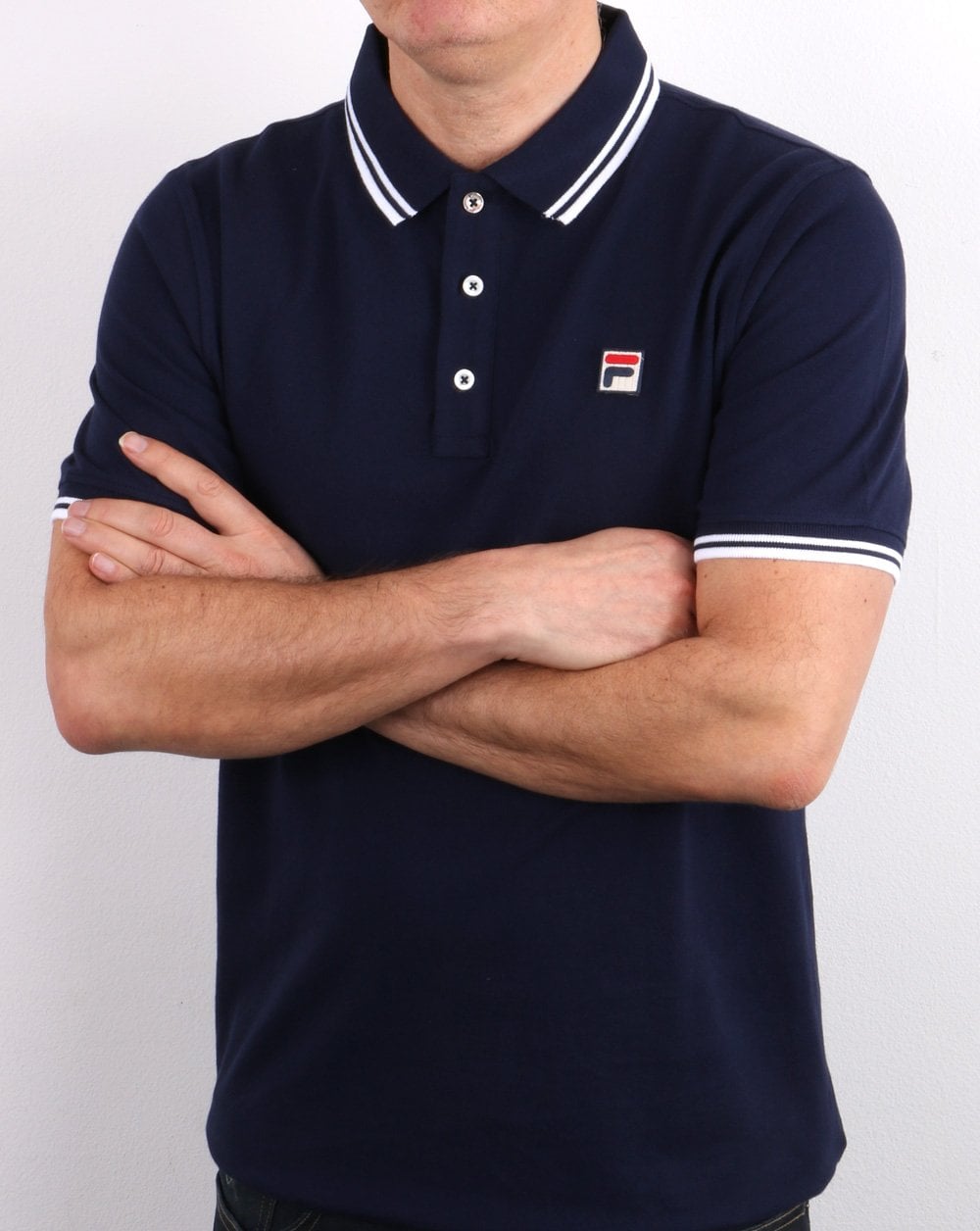 Fila Vintage Tipped Polo Shirt Navy