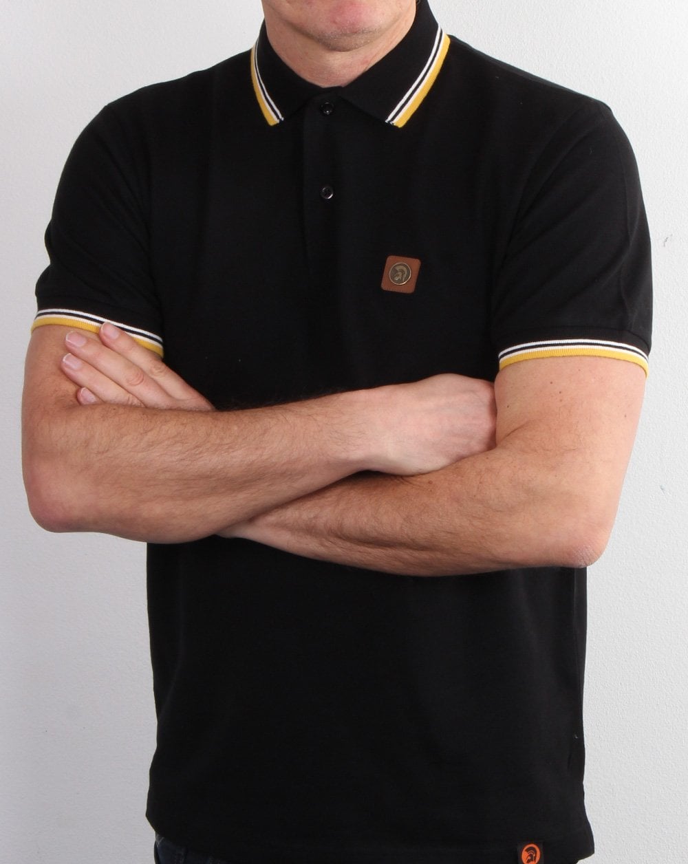 Trojan Tipped Pique Polo Shirt Black