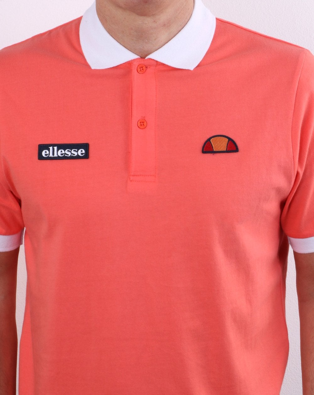 Ellesse Lessepsia Polo Shirt Coral/White