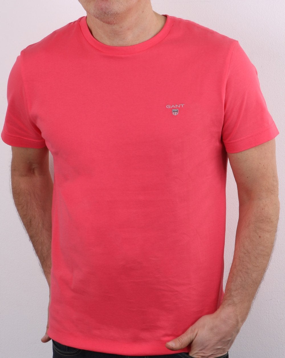 Gant Solid Crew Neck T Shirt Paradise Pink