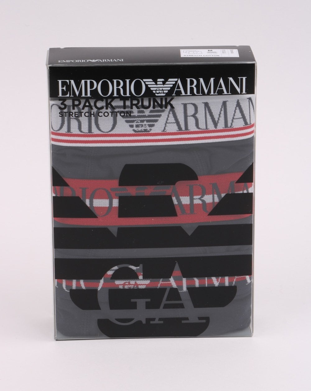 Emporio Armani 3 Pack Boxer Shorts Navy/red