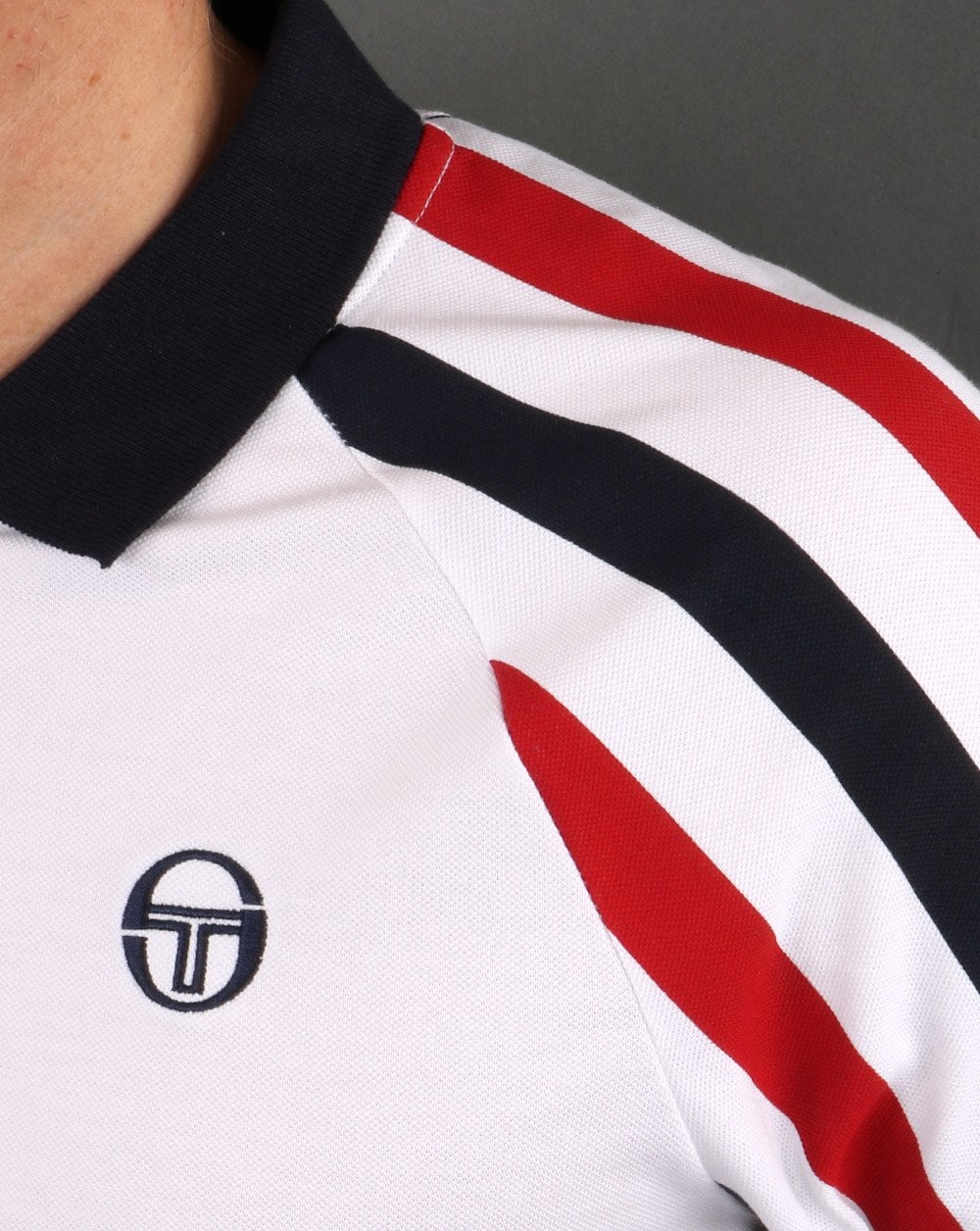Sergio Tacchini Blow Polo Shirt White/Navy/Red