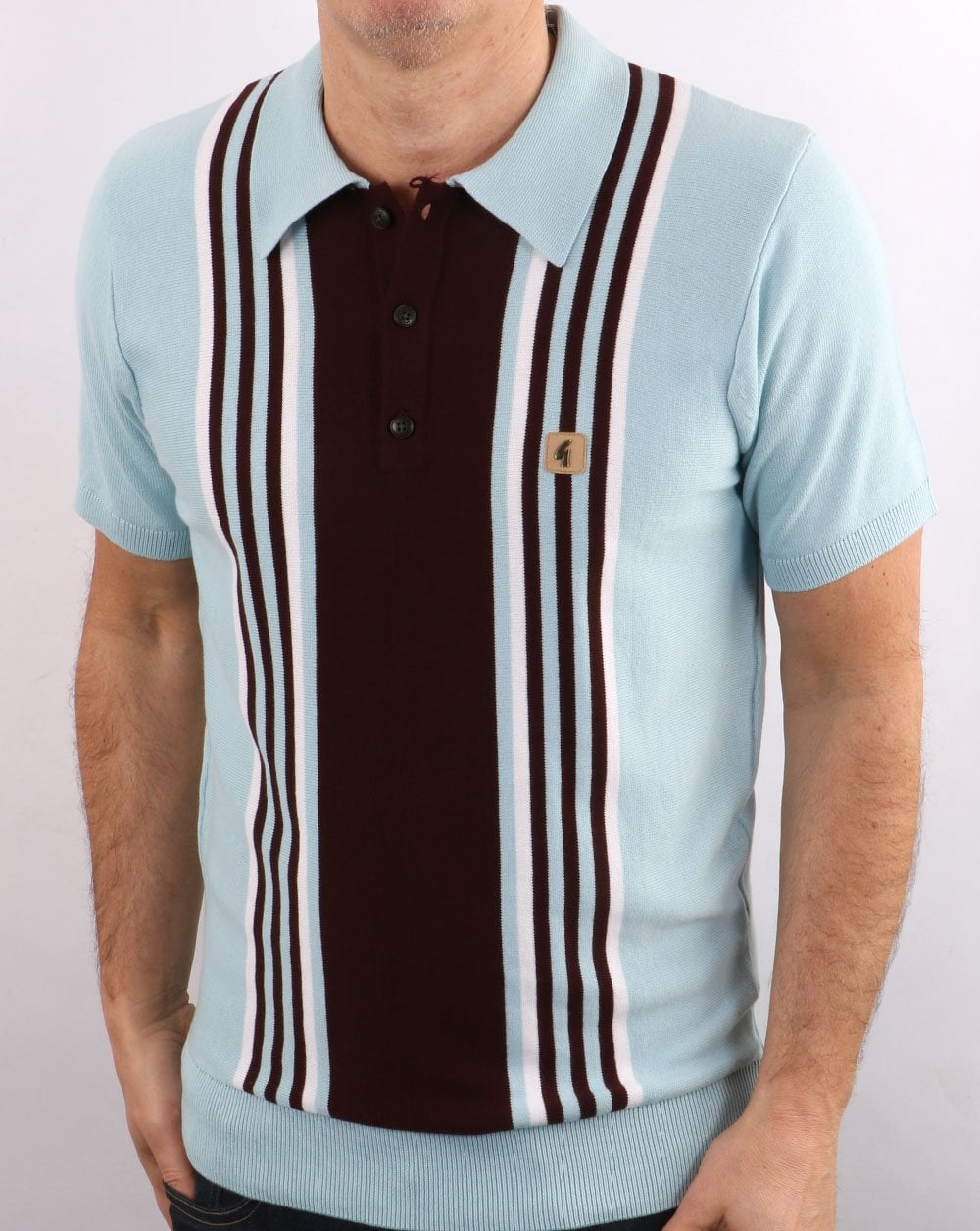 Gabicci Vintage Casuals Knit Sky Blue/White