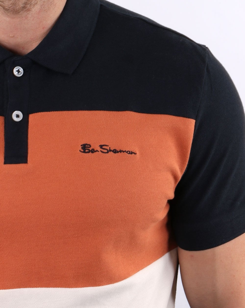 Ben Sherman Colour Block Polo Shirt Midnight