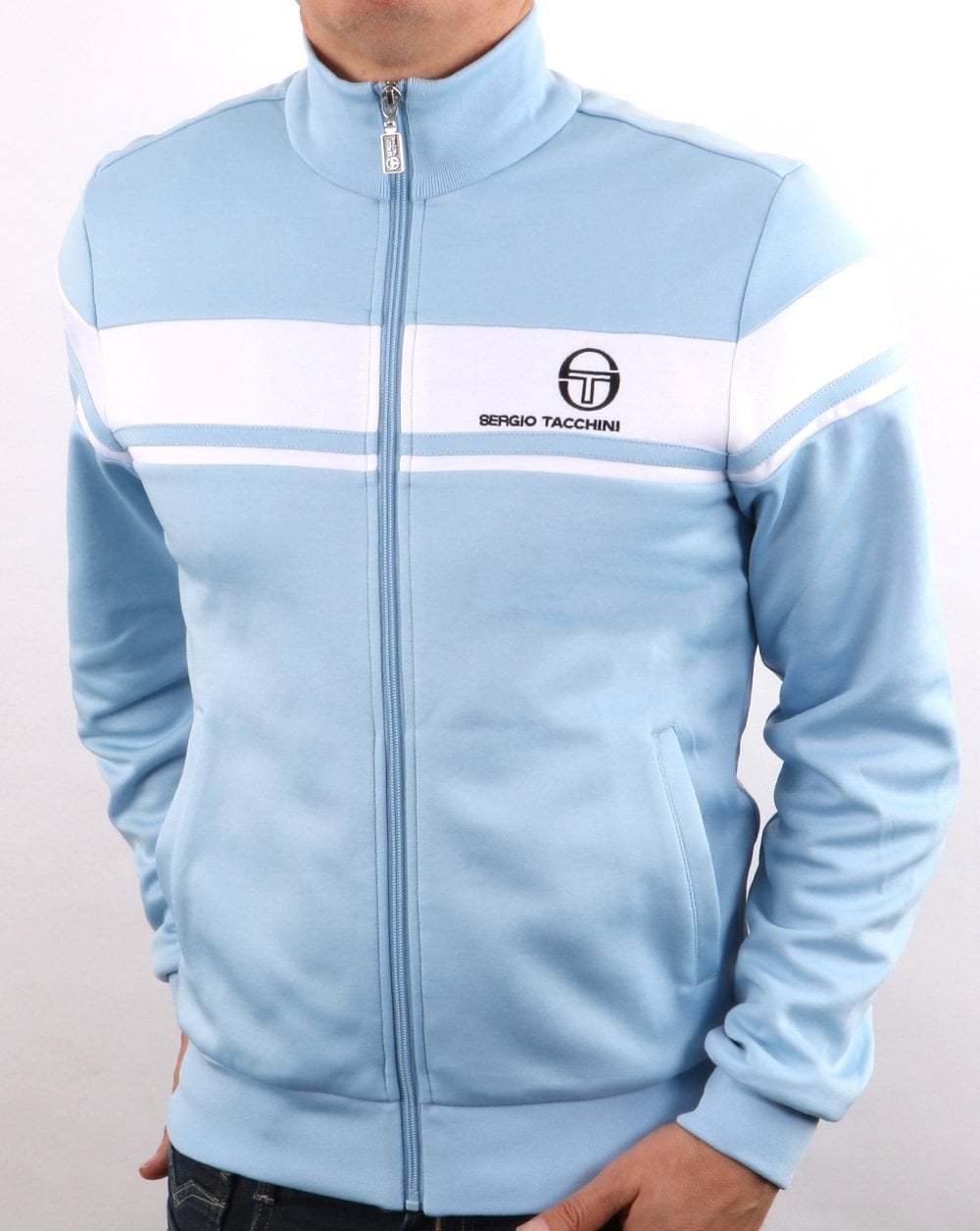 Sergio Tacchini Masters Track Top Sky Blue/White