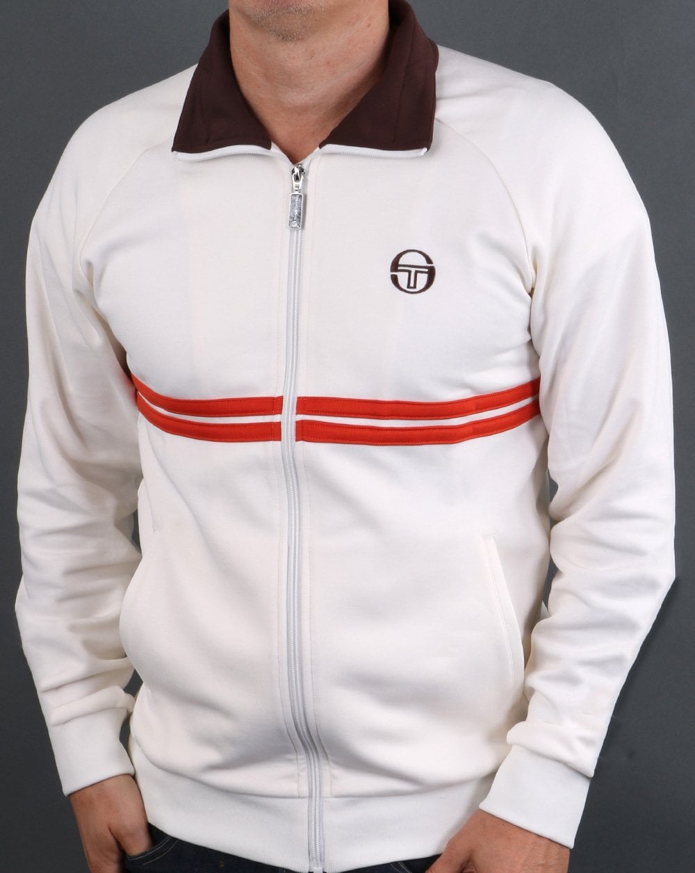 Sergio Tacchini Dallas Track Top Cream / Brown / Orange
