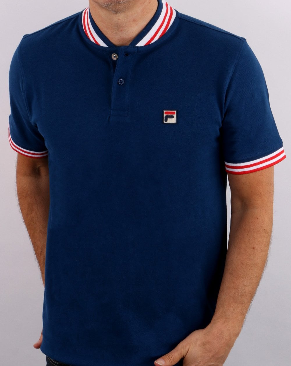 Fila Vintage Collar Polo Shirt Blue
