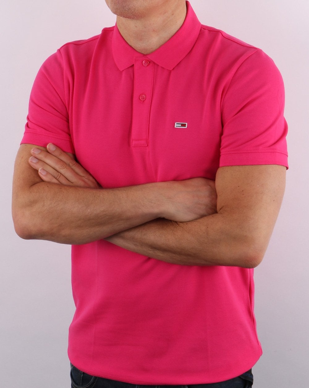 Tommy Jeans Polo Shirt Bright Cerise Pink
