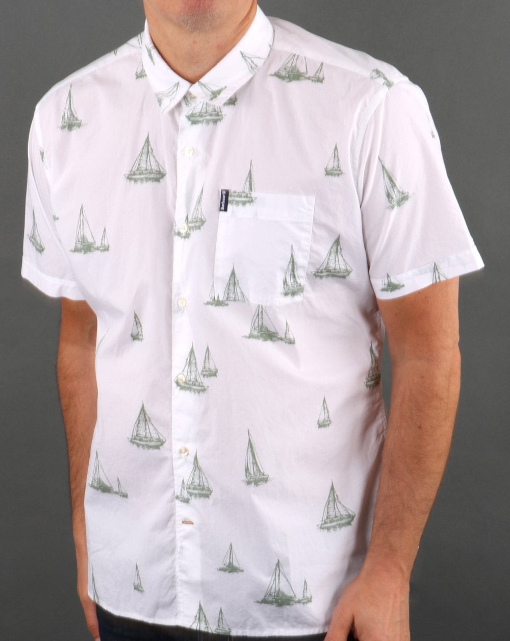 Barbour Summer Print Short Sleeve Shirt White