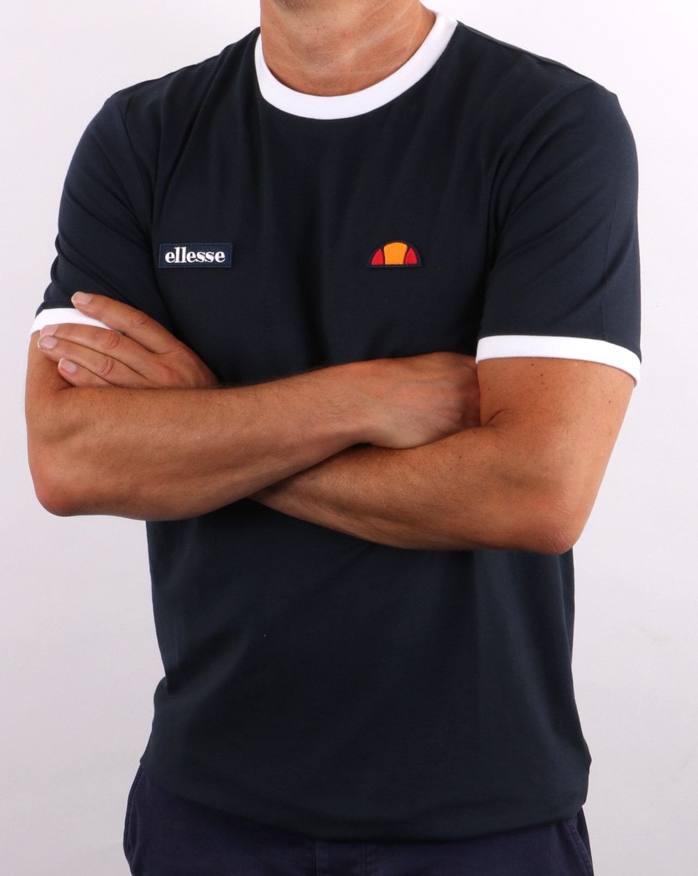 Ellesse Ringer T Shirt Navy
