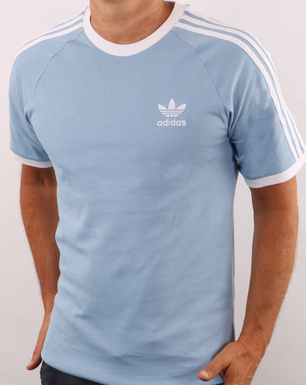 Adidas Originals 3 Stripes T Shirt Sky Blue