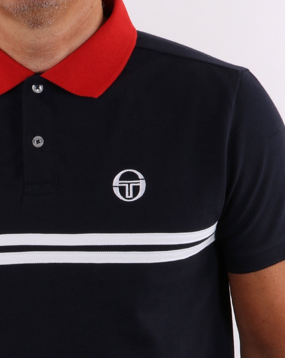 Sergio Tacchini Supermac Polo Shirt Navy/Red