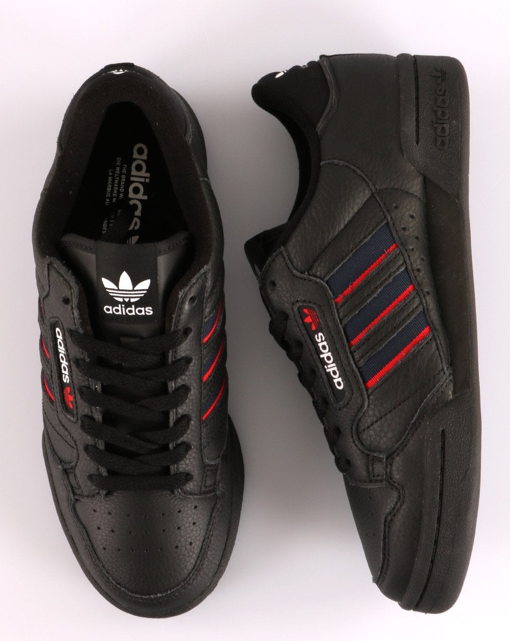 Adidas Continental 80 Stripes Trainers Black/navy/red