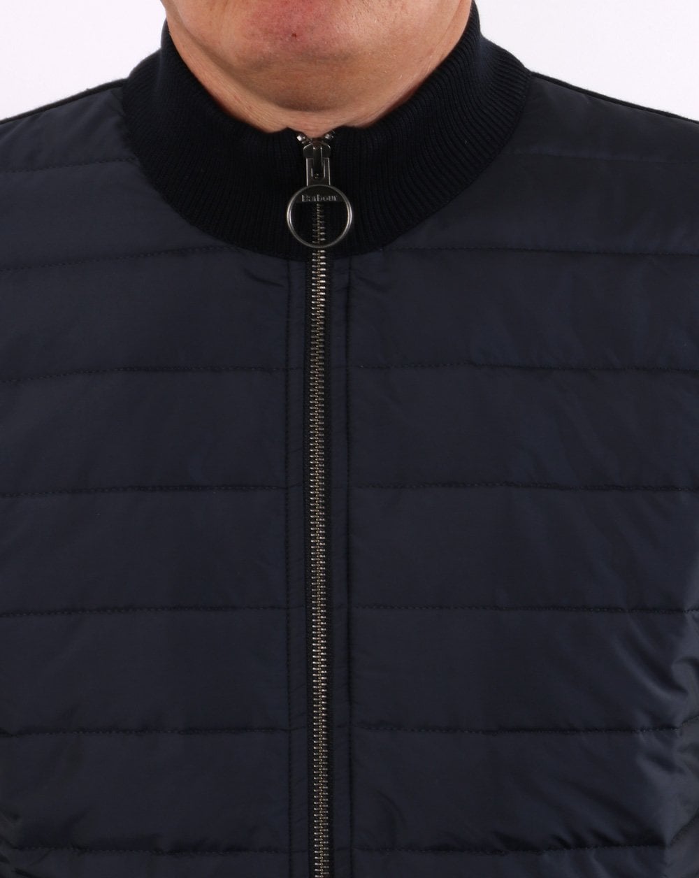 Barbour Baffle Zip Thru Navy