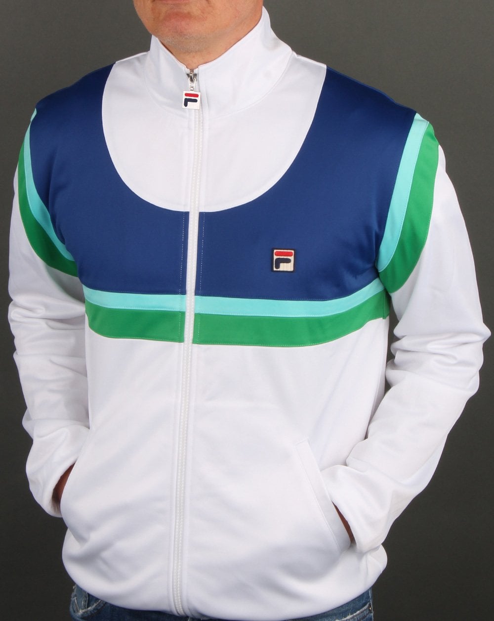 Fila Vintage Albatross Track Top White/Blue/Green